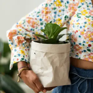 woman-holding-houseplant-eco-friendly-paper-bag 1